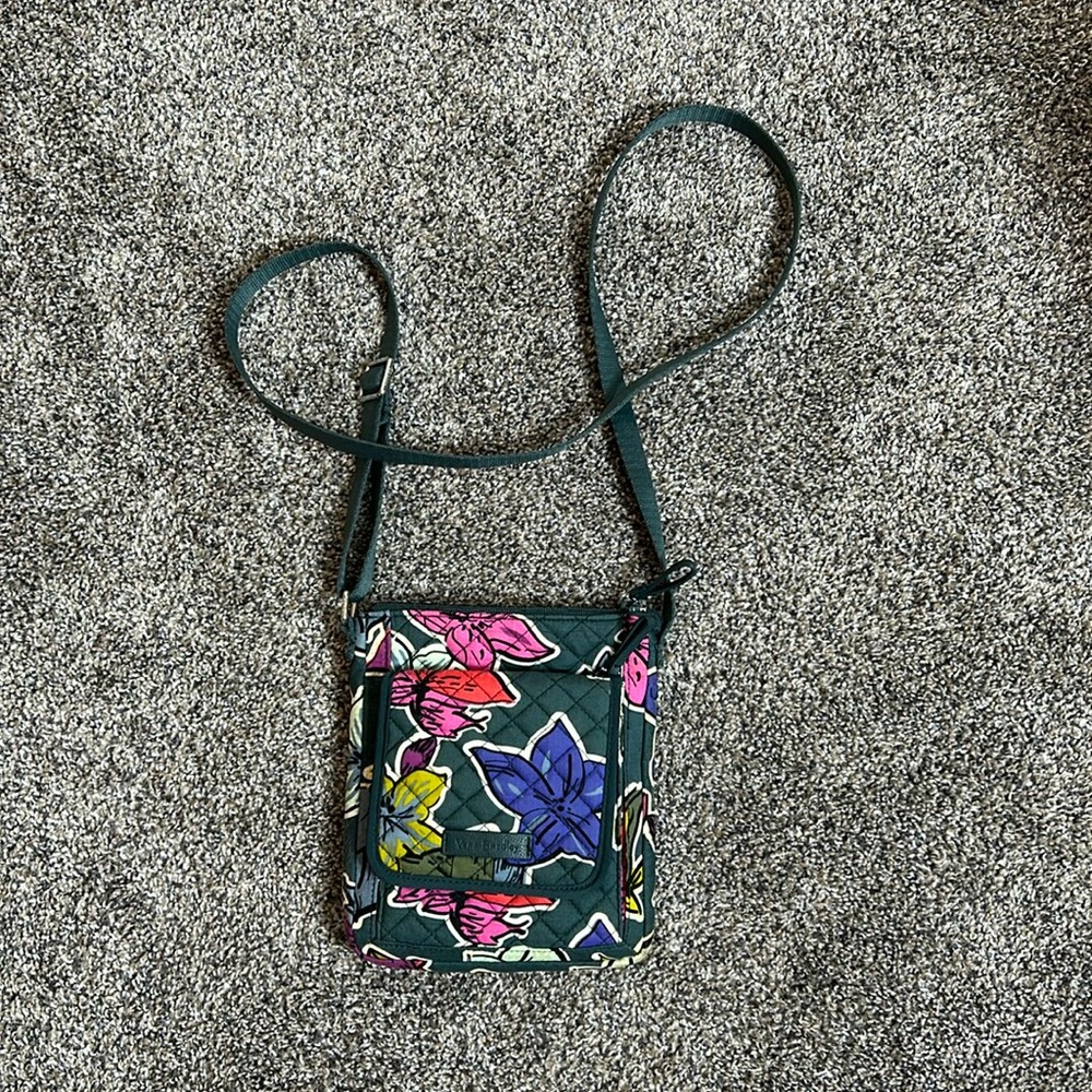 Vera Bradley Quilted‎ Crossbody Bag Teal Floral